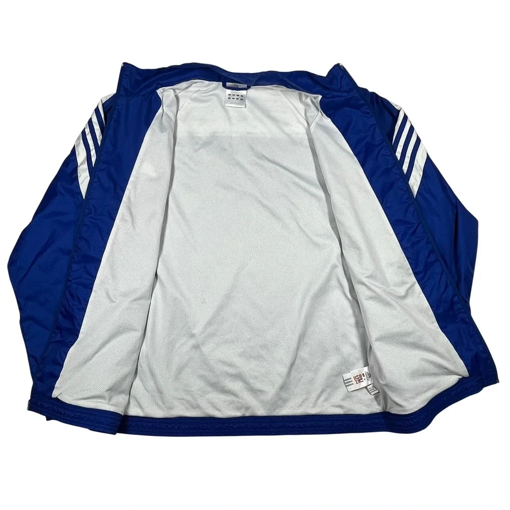 Adidas Windbreaker Jacket Mens Medium Blue 3-Stripe Mesh Lined Vintage 355915